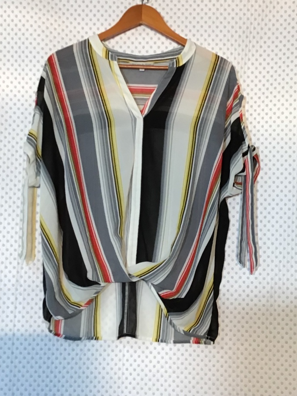 See and Be Seen multicolor vertical striped blouse
